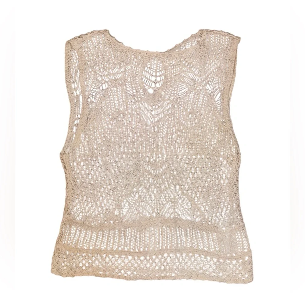 Abercrombie Crochet Tank in cream- Size Medium - Picture 1 of 7